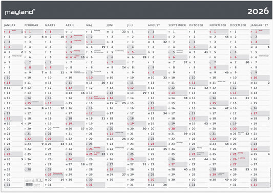 KÆMPEKALENDER MODERNE 1X13 MDR. RØR 2026