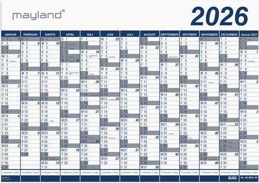 KÆMPEKALENDER 1X13 MDR. PP-PLAST 2026 (I PLASTPOSE)