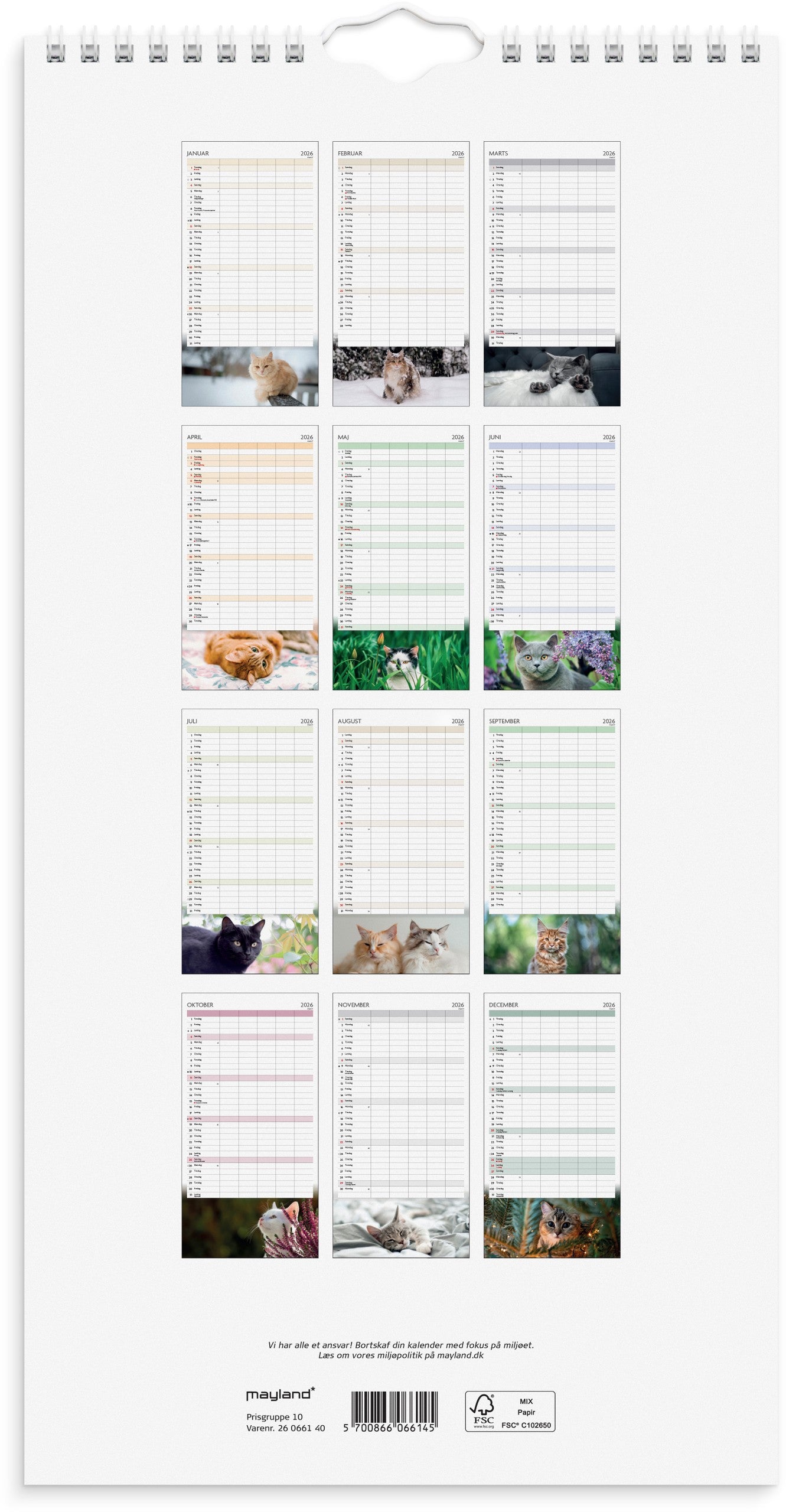 FAMILIEKALENDER KATTE 2026
