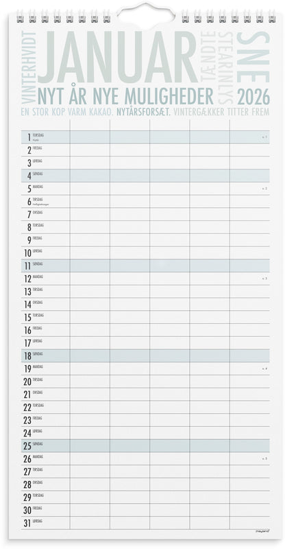 FAMILIEKALENDER TRENDART 2026