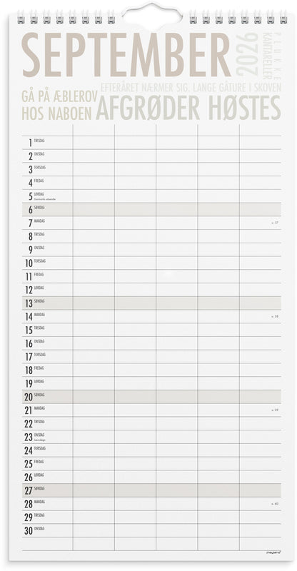 FAMILIEKALENDER TRENDART 2026
