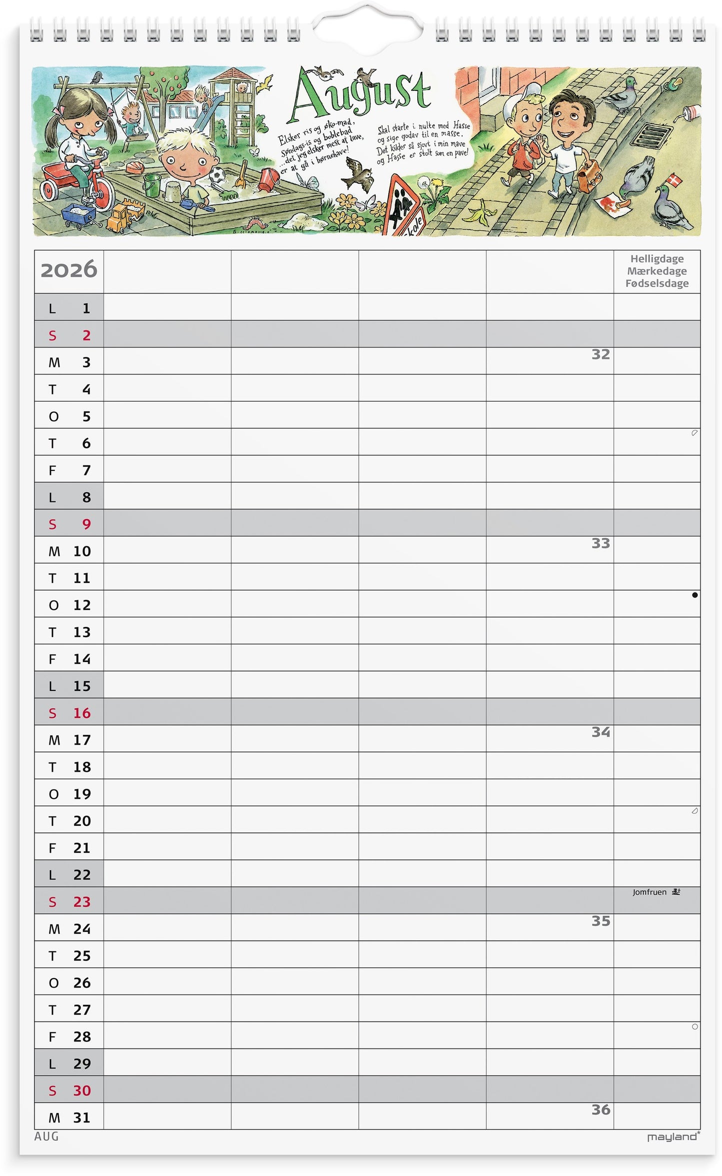 FAMILIEKALENDER OTTO DICKMEISS & LILJA SCHERFIG 4 KOL. 2026