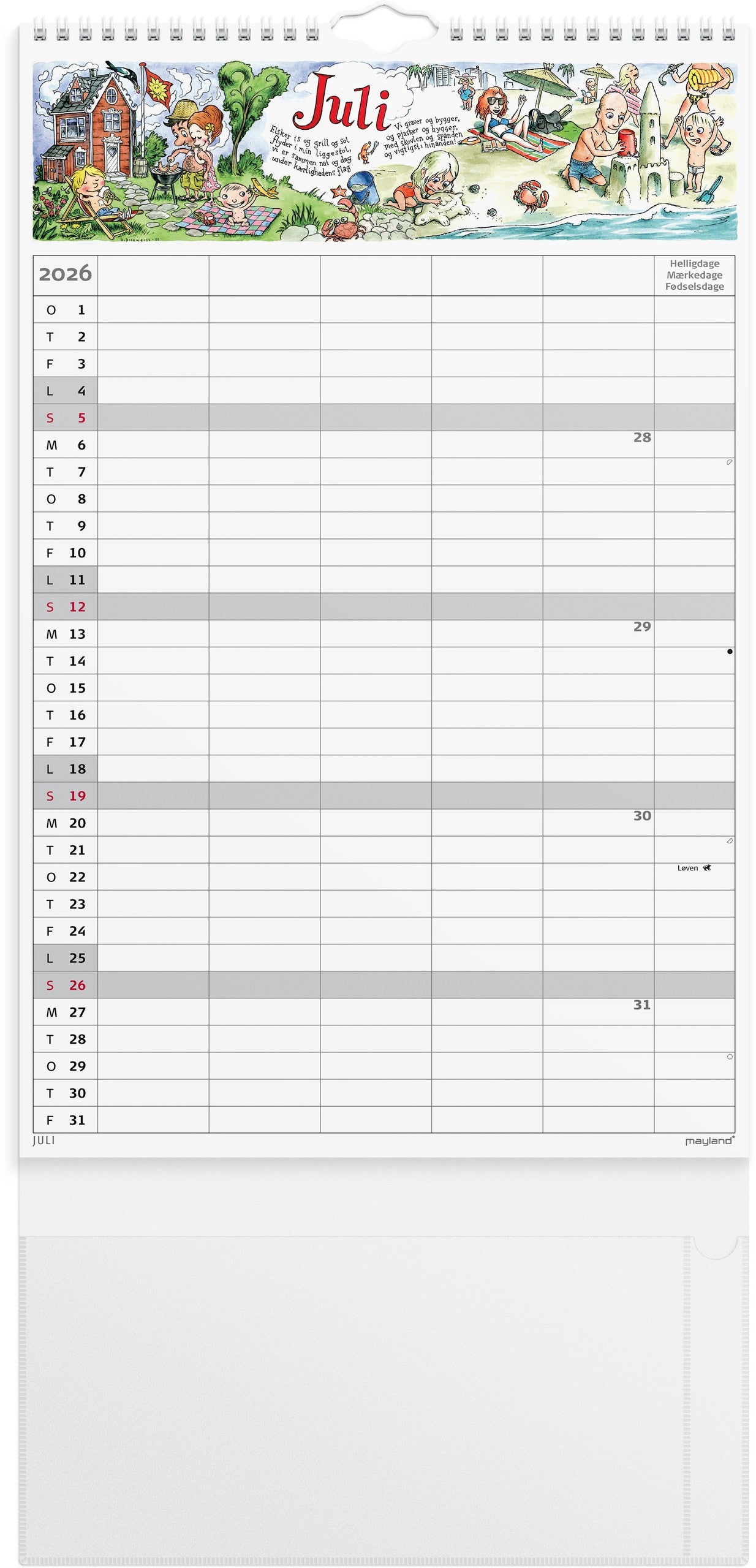 FAMILIEKALENDER OTTO DICKMEISS & LILJA SCHERFIG 5 KOL. 2026