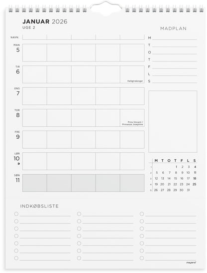 FAMILIEKALENDER UGEPLAN M. LISTER 2026