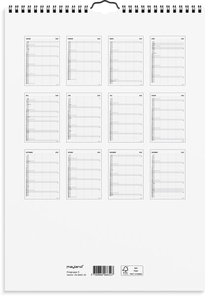 FAMILIEKALENDER BLACK AND WHITE 3 KOL. 2026