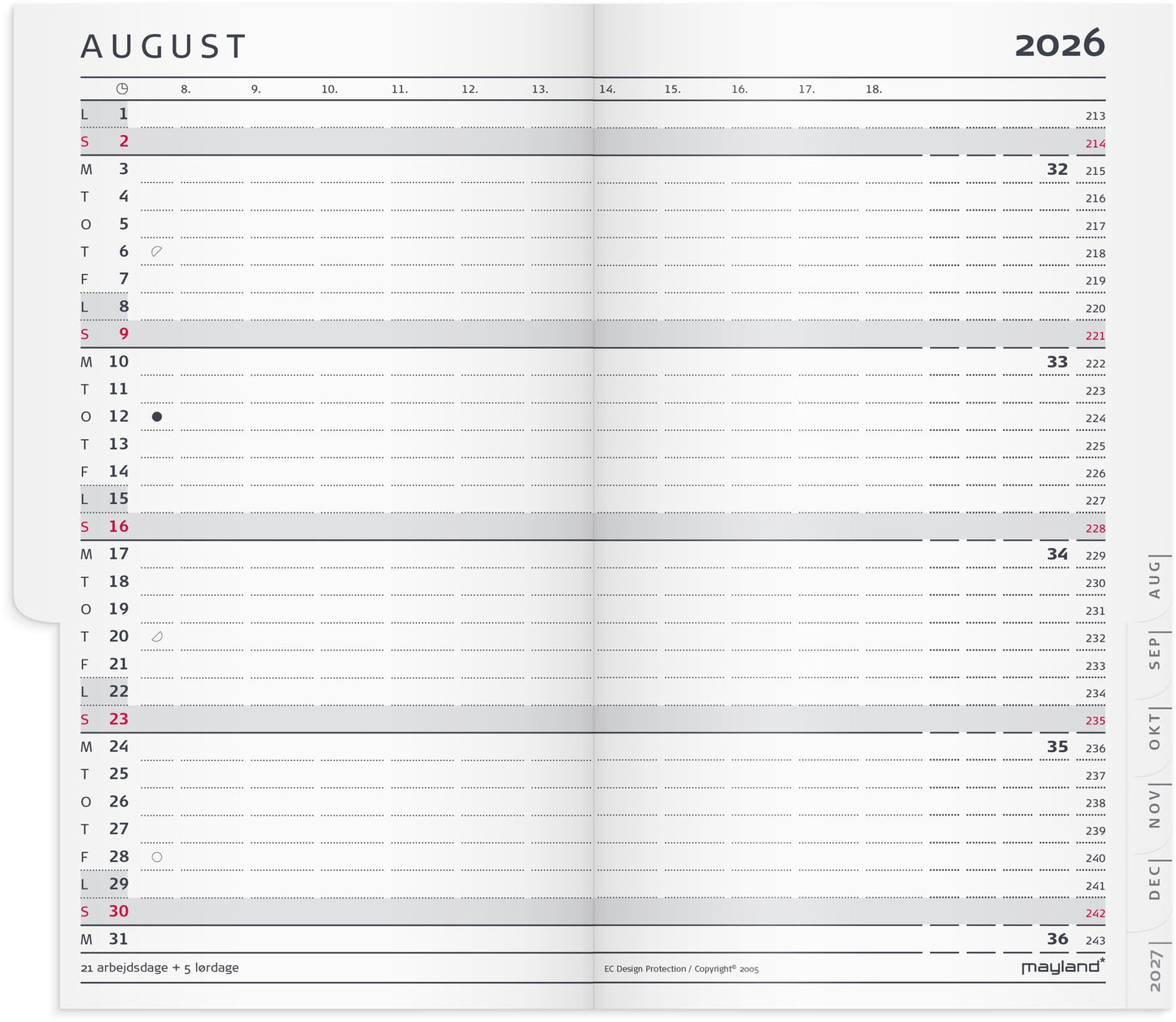 INDEX PLANNER MINI MÅNEDSKALENDER REFILL 2026