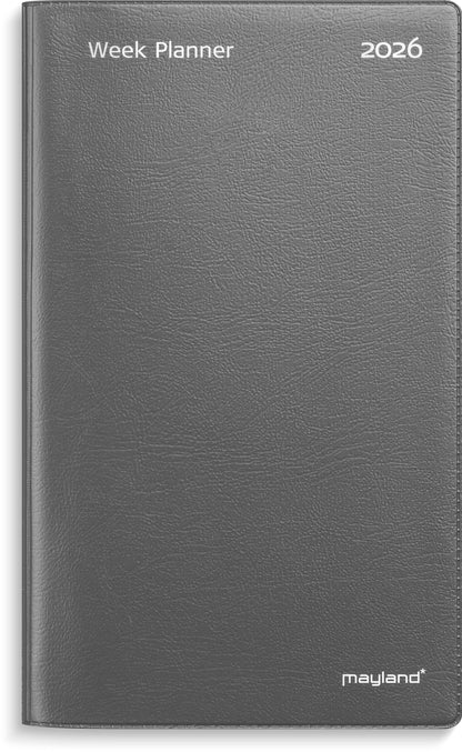 WEEK PLANNER HØJFORMAT MØRKEGRÅ VINYL 2026