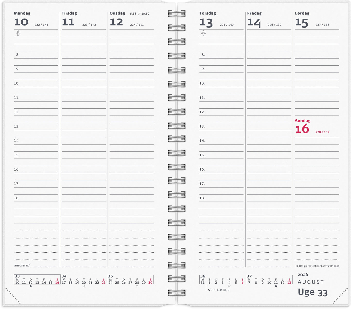 WEEK PLANNER HØJFORMAT M/4 ILLU. 2026