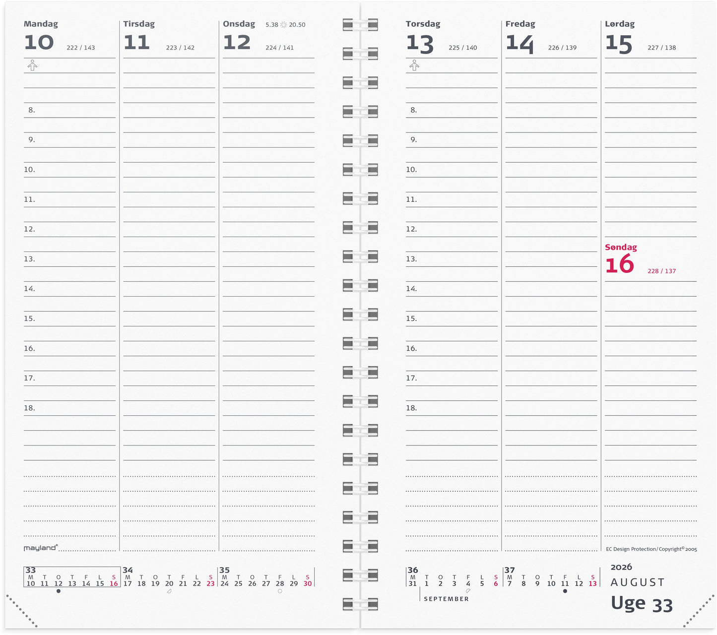 WEEK PLANNER HØJFORMAT REFILL 2026