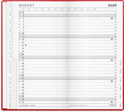 INDEX PLANNER MÅNEDSKALENDER RØD VINYL 2026