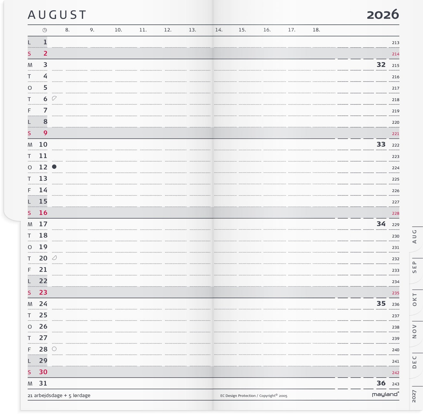 INDEX PLANNER MÅNEDSKALENDER REFILL + TLF.REG. 2026