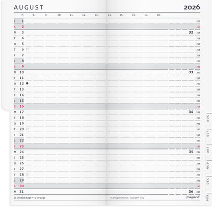 INDEX PLANNER MÅNEDSKALENDER REFILL + TLF.REG. 2026