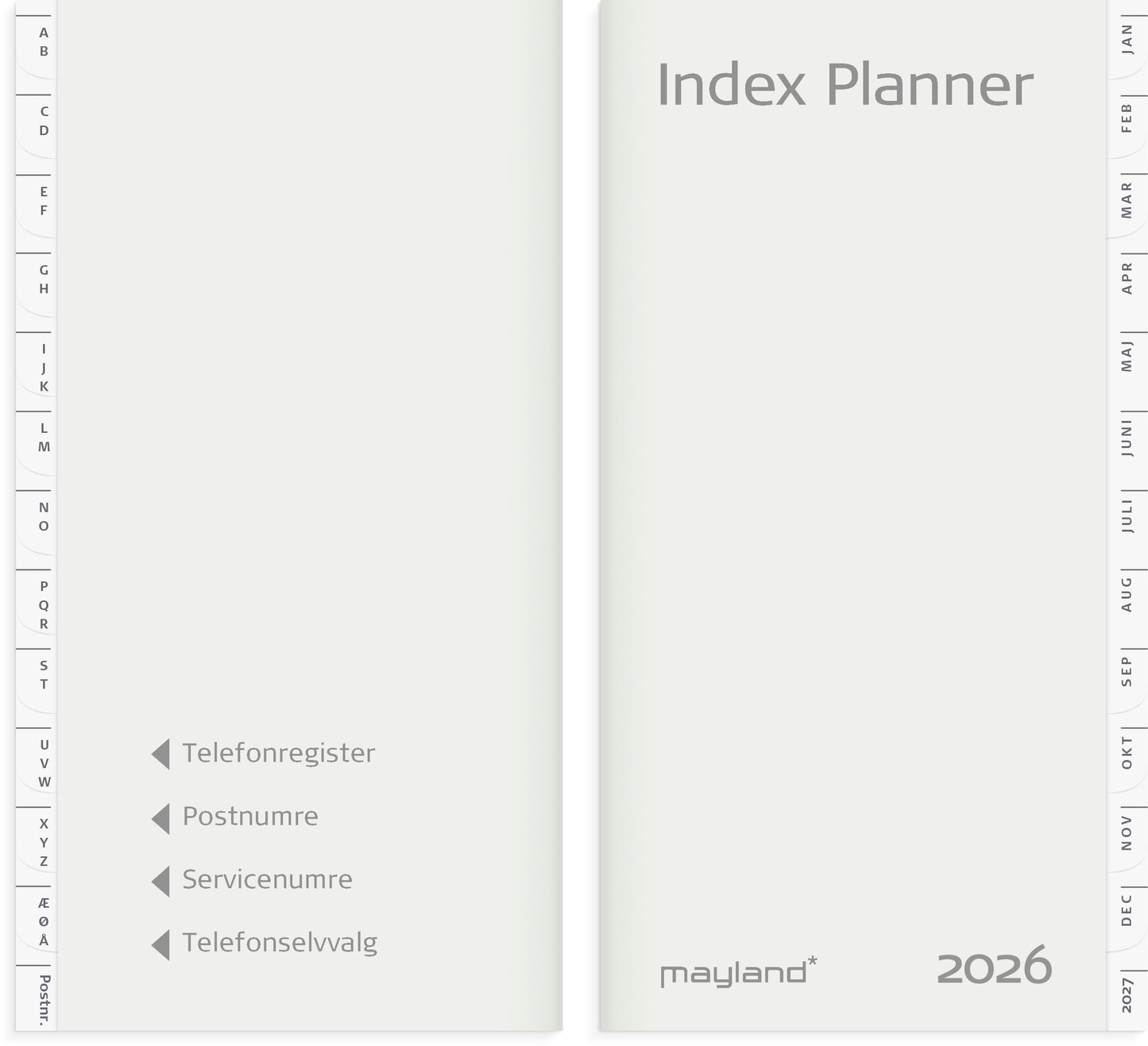 INDEX PLANNER MÅNEDSKALENDER REFILL + TLF.REG. 2026