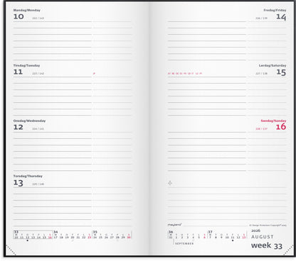 CITY WEEK PLANNER TVÆRFORMAT SORT VINYL 2026