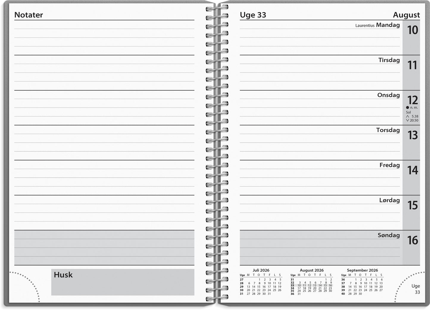 UGEKALENDER TVÆRFORMAT GRÅ 2026 FSC MIX