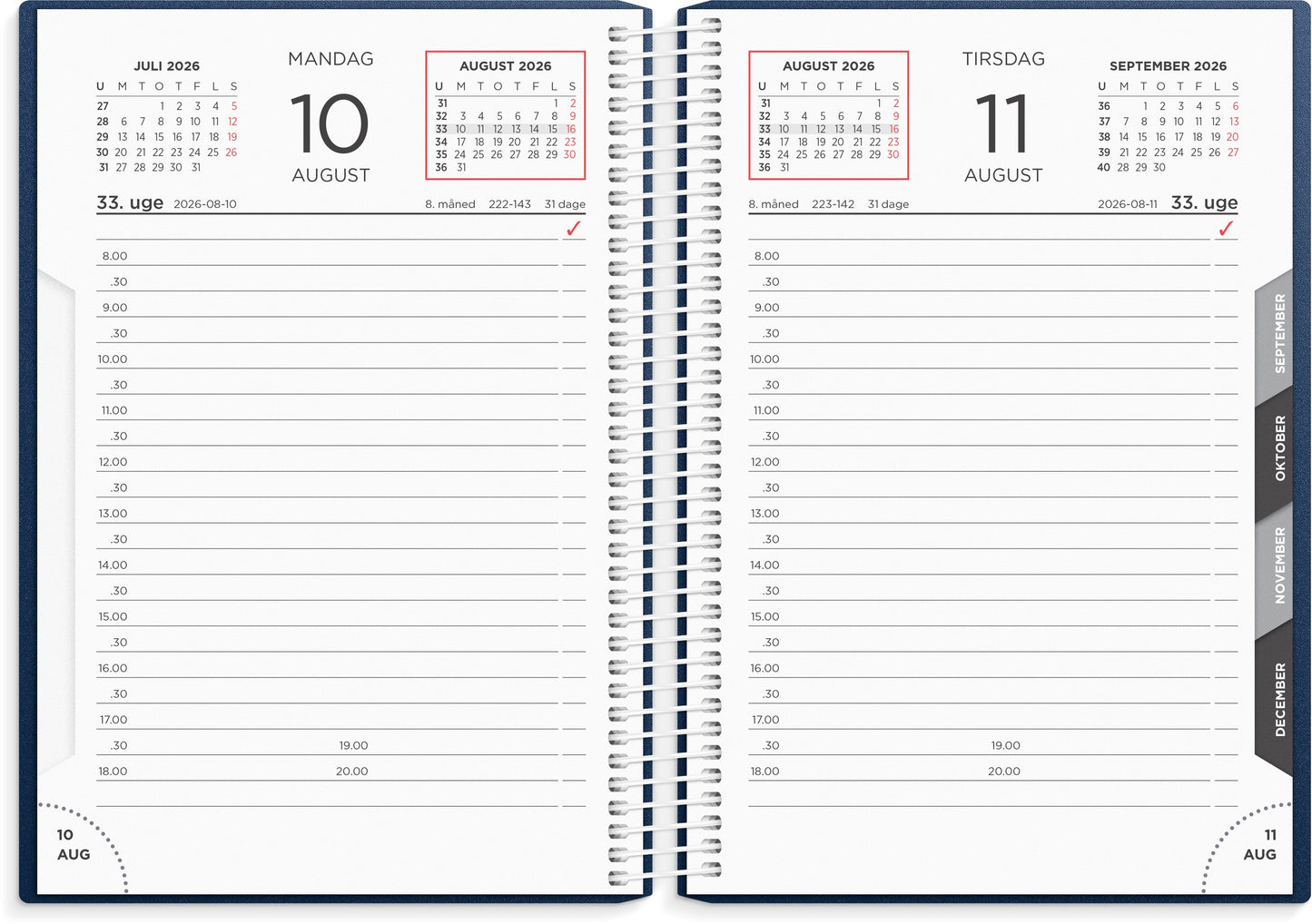 DAGKALENDER BLÅ PP-PLAST 2026
