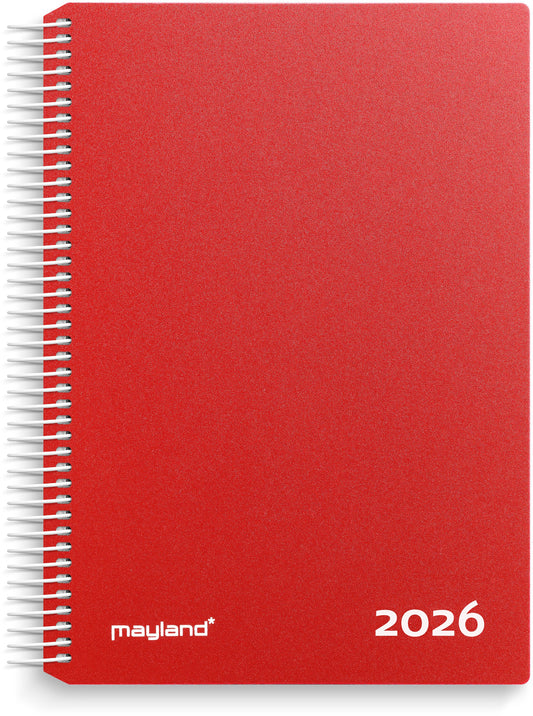 TIMEKALENDER RØD PP-PLAST 2026
