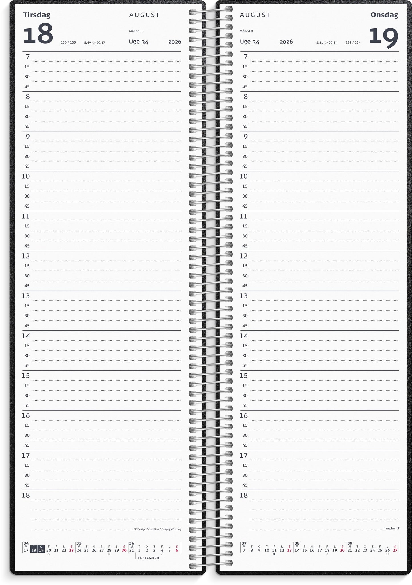 SPIRALNOTERINGSKALENDER PP-PLAST 2026