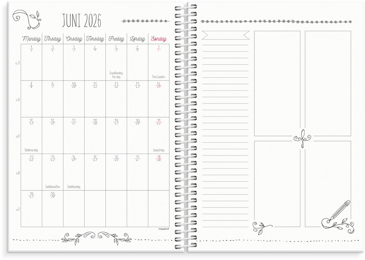 DOODLE I A5 UGEKALENDER 2026