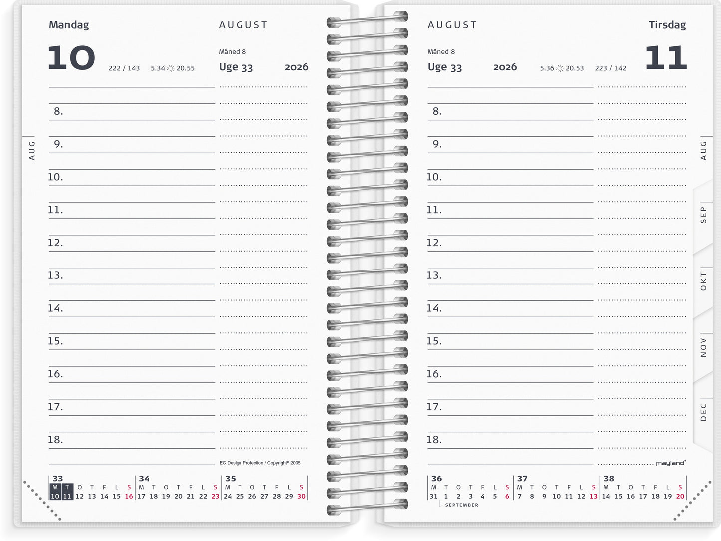 MINI DAGKALENDER M/4 ILLUSTRATIONER PP-PLAST 2026
