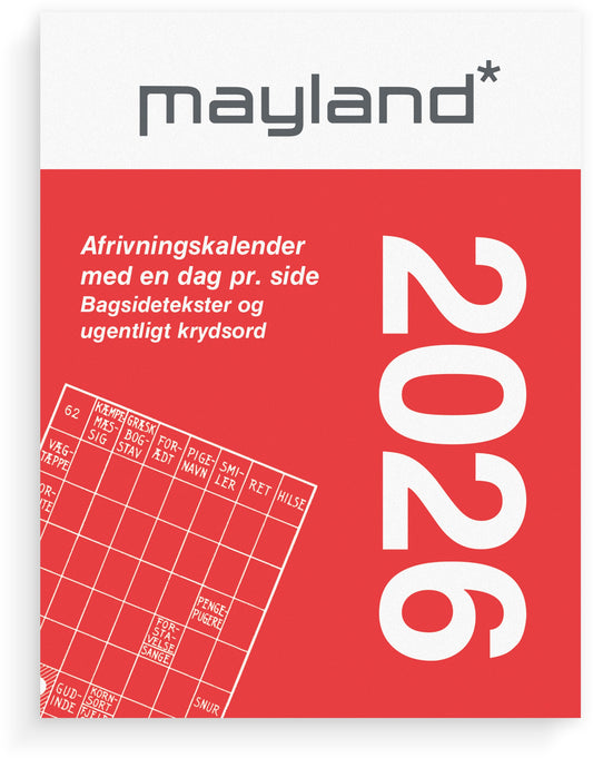 BRODERIKALENDER M/SPLIT OG BAGSIDETEKST 2026