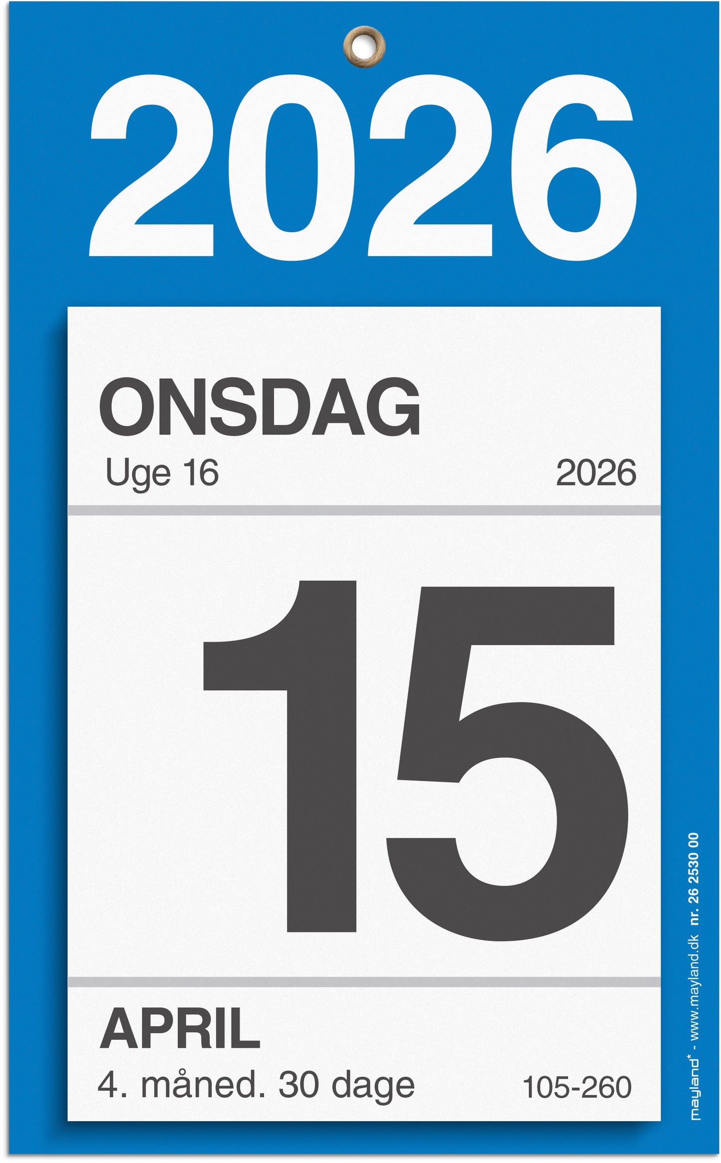 KONTORAFRIVNINGSKALENDER M/BAGSIDETEKST 2026