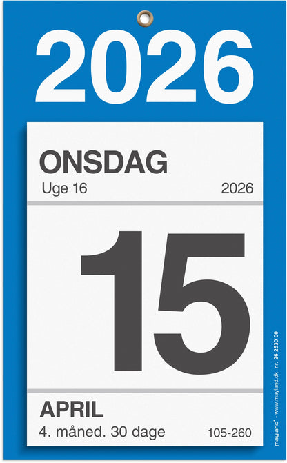 KONTORAFRIVNINGSKALENDER M/BAGSIDETEKST 2026