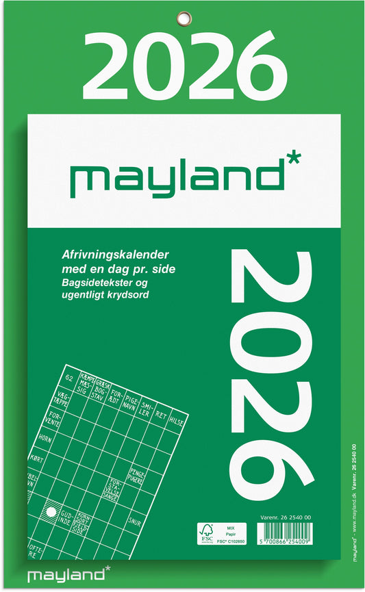 KÆMPEAFRIVNINGSKALENDER 2026