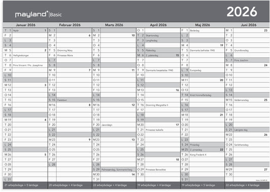 BASIC KONTORKALENDER A3 2026