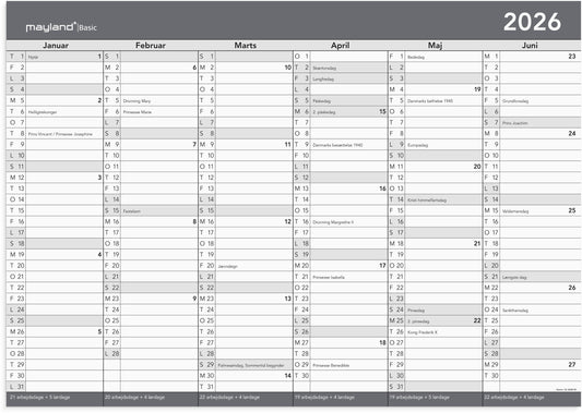 BASIC KONTORKALENDER A2 M7WHITEBOARD FSC MIX