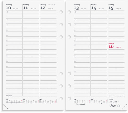 SYSTEM PP UGEKALENDER HØJFORMAT REFILL 2026