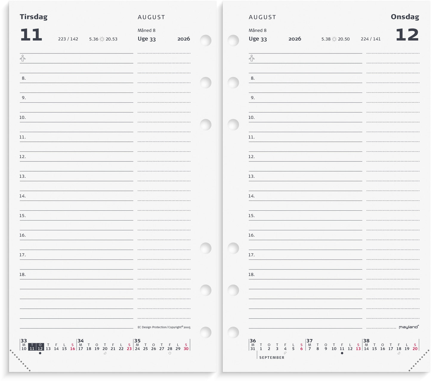 SYSTEM PP DAGKALENDER REFILL 2026
