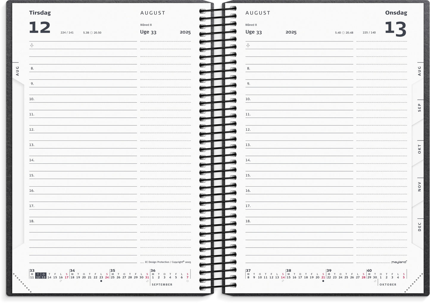 STOR DAGKALENDER SORT GENBRUGSKARTON 2025/2026
