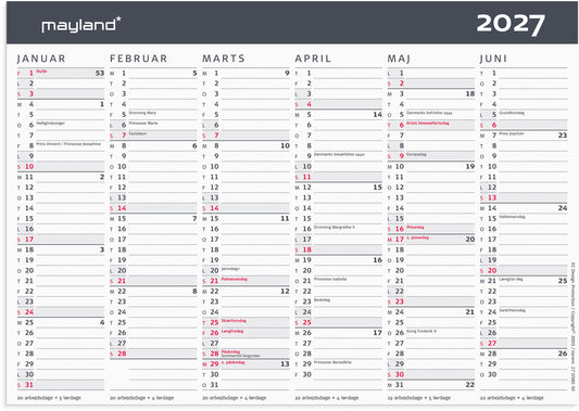 KONTORKALENDER MODERNE A5 2027