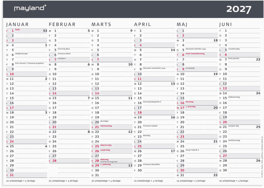 KONTORKALENDER MODERNE A4 2027
