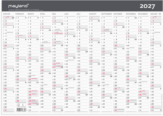 KONTORKALENDER MODERNE A3 1X13 MDR. 2027