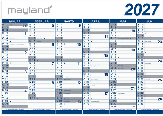 KÆMPEKALENDER 2X6 MDR. PP-PLAST RØR 2027