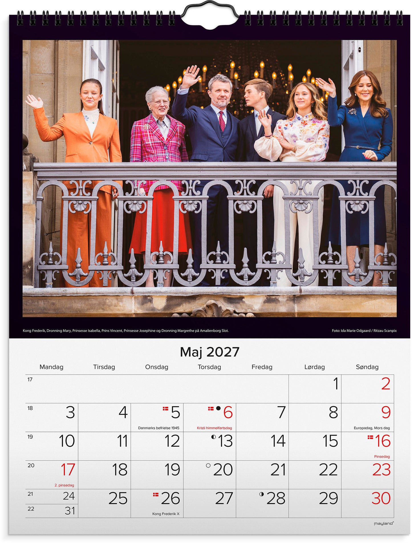 VÆGKALENDER KONGEHUSET 2027