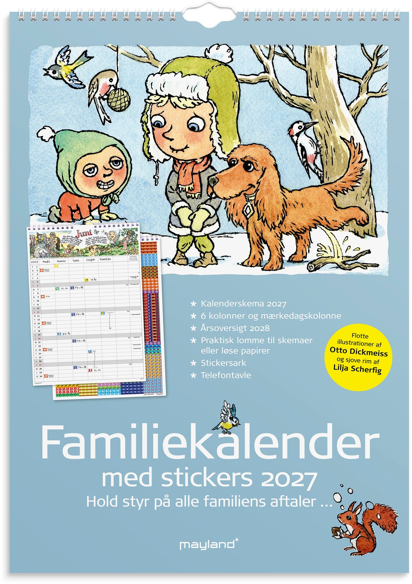 FAMILIEKALENDER OTTO DICKMEISS & LILJA SCHERFIG 6 KOL. A3 2027