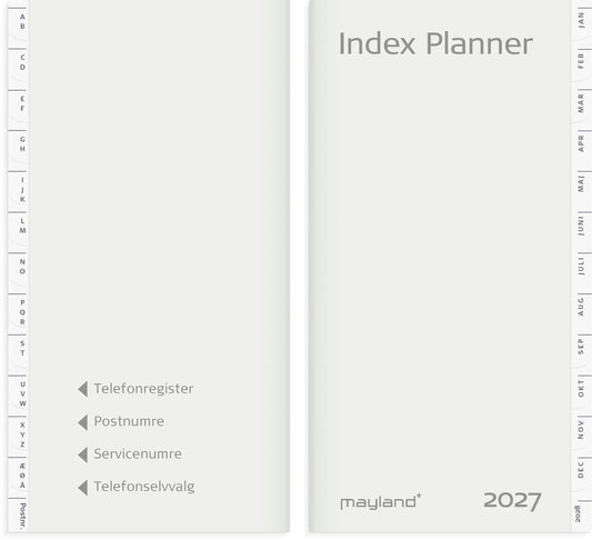 INDEX PLANNER MÅNEDSKALENDER REFILL + TLF.REG. 2027
