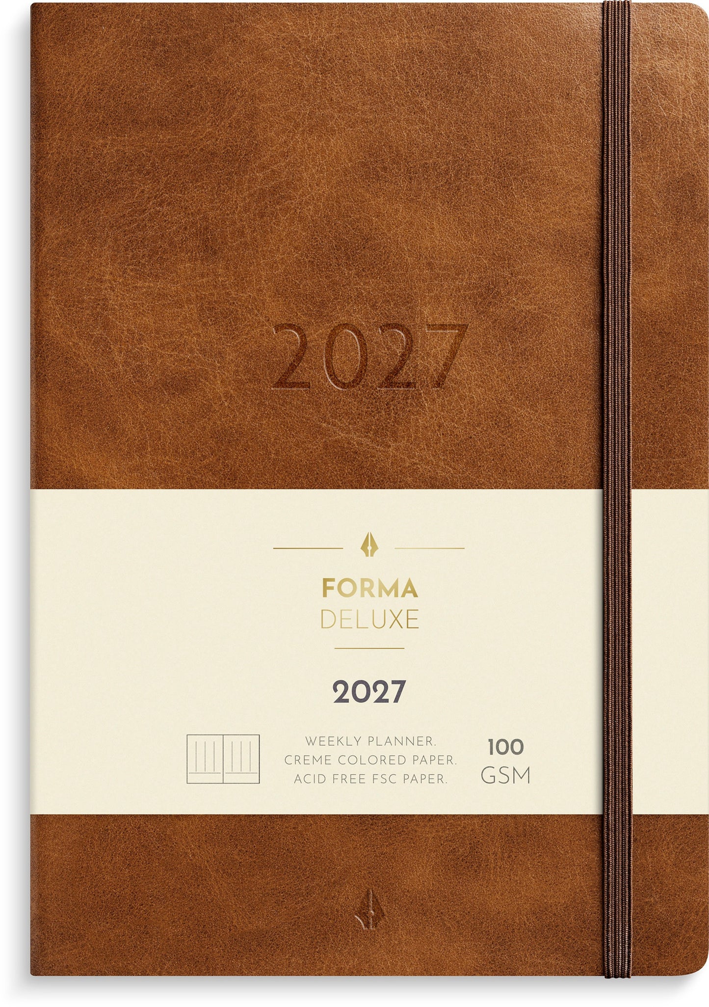 A5 FORMA DELUXE UGEKALENDER HØJF. BRUN KUNSTSKIND 2027