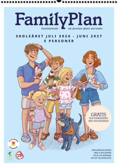 FAMILYPLAN SKOLEÅRSKALENDER 26/27 5 PERSONER