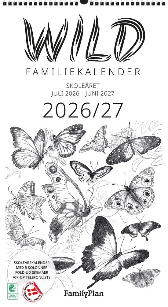 FAMILYPLAN SKOLEÅRSKALENDER 26/27 WILD 5 PERSONER