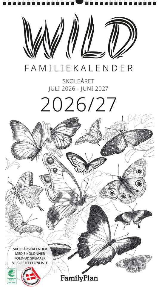 FAMILYPLAN SKOLEÅRSKALENDER 26/27 WILD 5 PERSONER