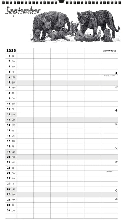 FAMILYPLAN SKOLEÅRSKALENDER 26/27 WILD 5 PERSONER