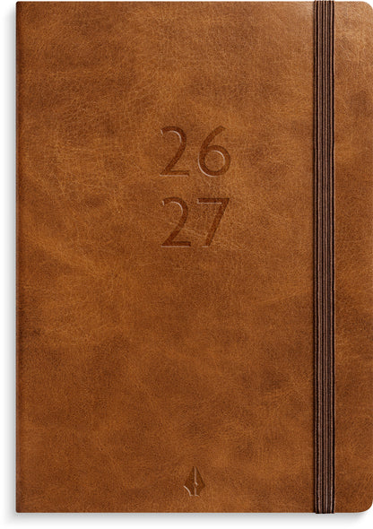 STUDIE A6 FORMA DELUXE UGEKALENDER TVÆRFORMAT BRUN KUNSTSKIND 2026/2027