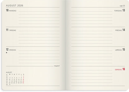 STUDIE A6 FORMA DELUXE UGEKALENDER TVÆRFORMAT BRUN KUNSTSKIND 2026/2027