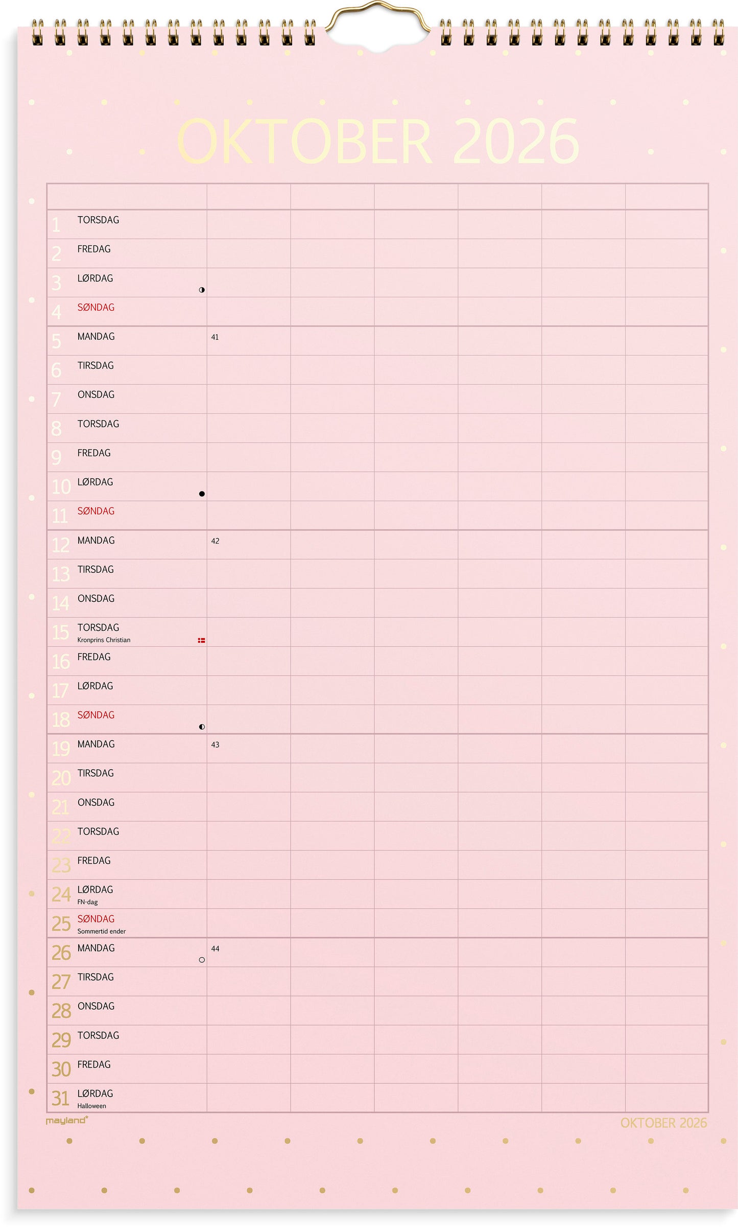 STUDIE FAMILIEKALENDER COLOR 2026/2027