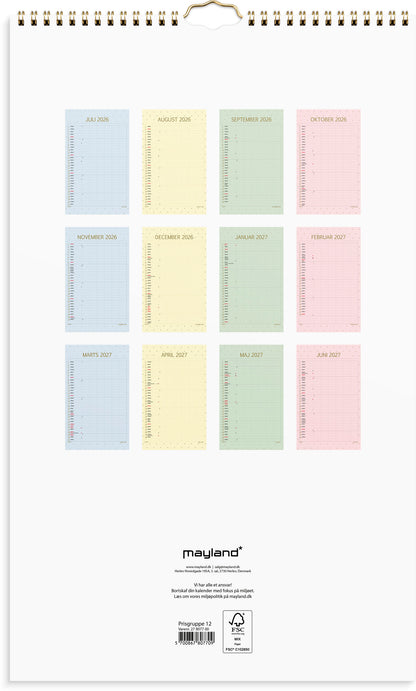 STUDIE FAMILIEKALENDER COLOR 2026/2027