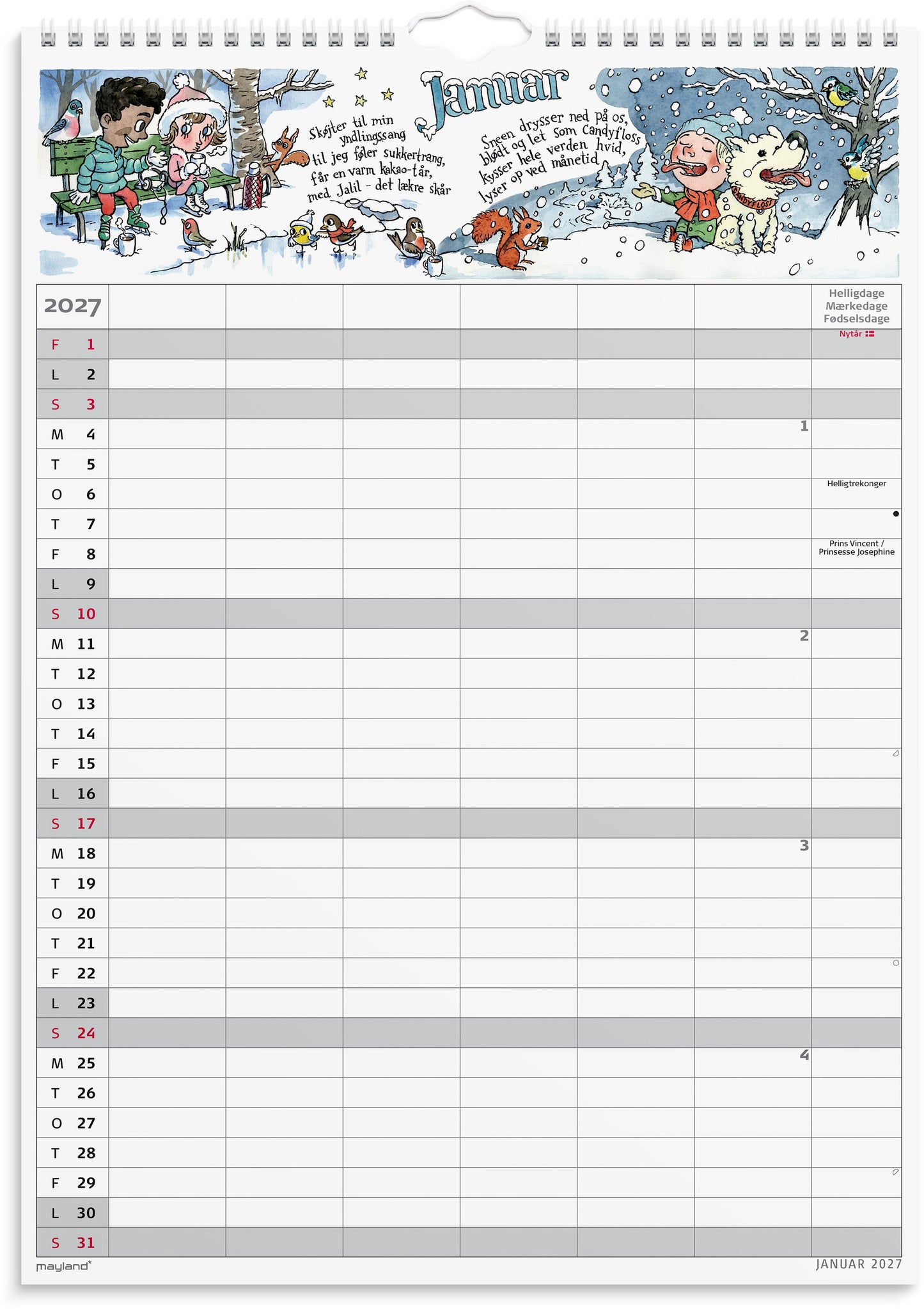 FAMILIEKALENDER OTTO DICKMEISS & LILJA SCHERFIG 2026/2027